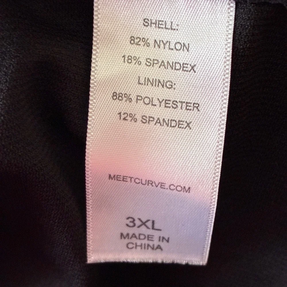 Profile‎ by Gottex Tankini 22W Black Ruched Lettuce Trim Swimsuit NWT*Read*